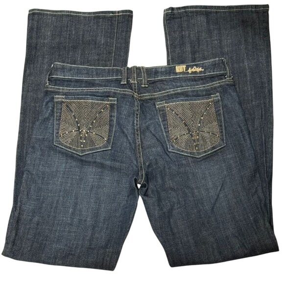 Kut From The Kloth Embellished Pocket Womens Jeans Size 6 Dark Wash - Picture 9 of 11